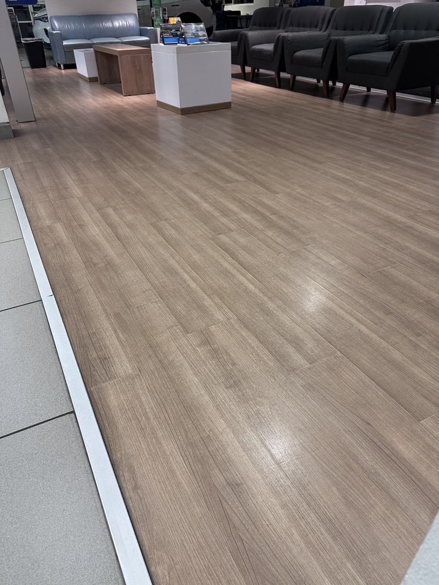 Polished waiting-area floor